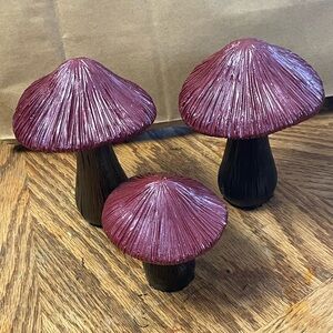 Burgundy and Black Mushroom Party Decor Set